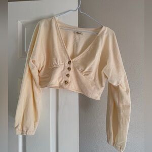 Madewell cream cropped top - size Medium.